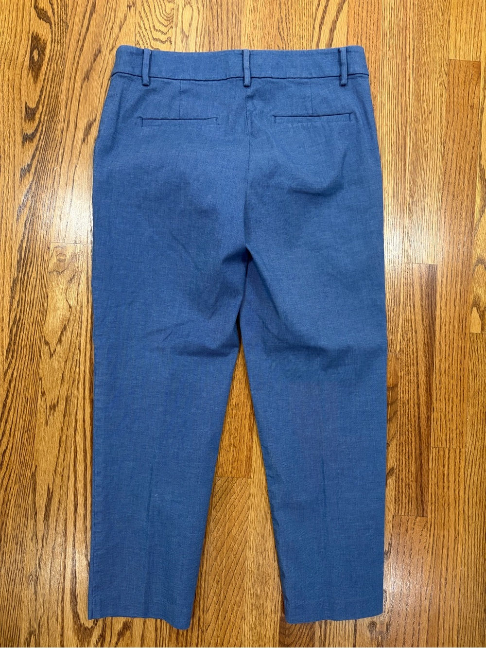 LOFT Riviera Slim Ankle Pants in Texture Blue Multi (8) - Picture 6 of 13
